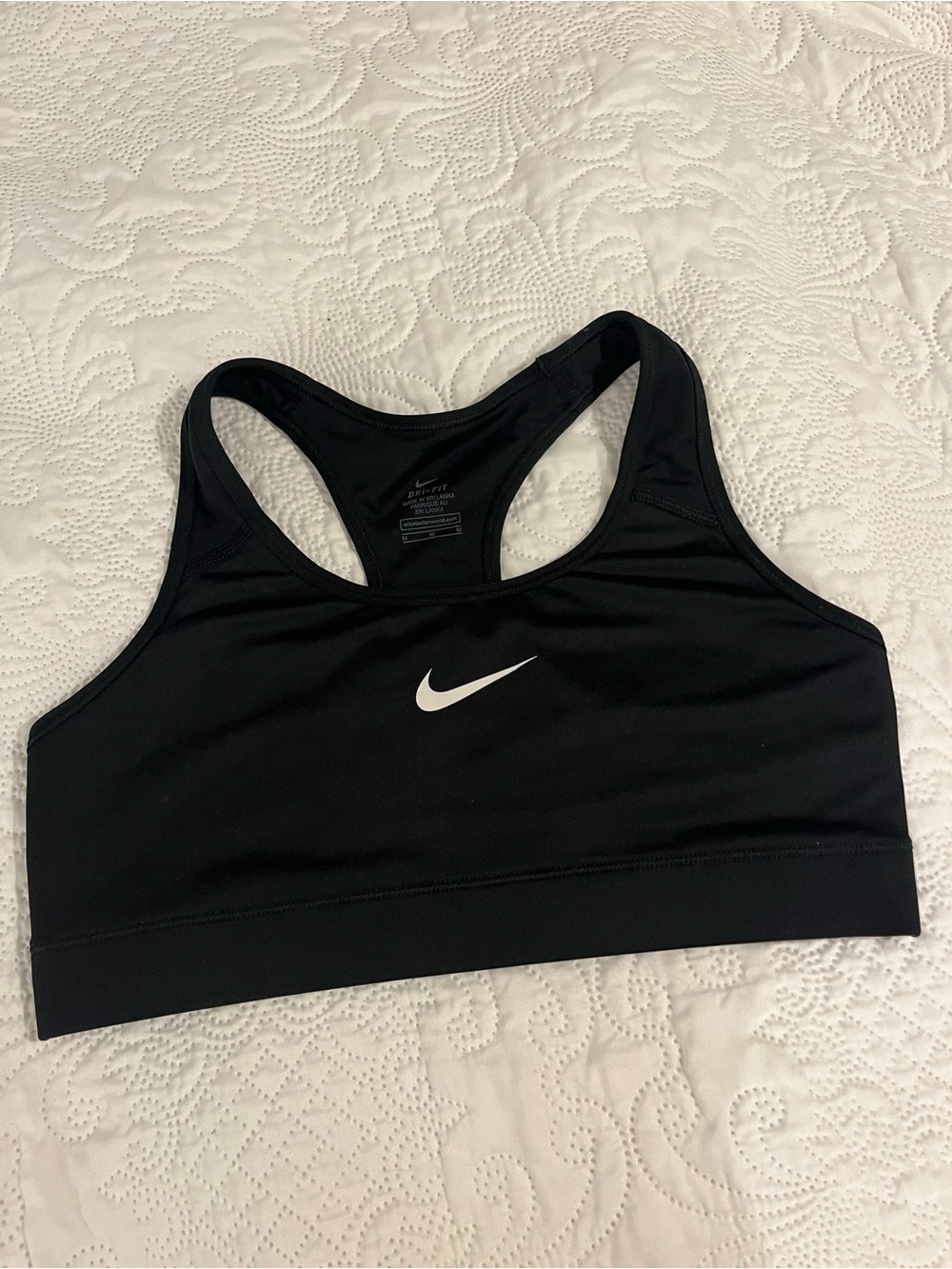 Nike Dri-FIT Black Sports Bra - Supportive Racerback